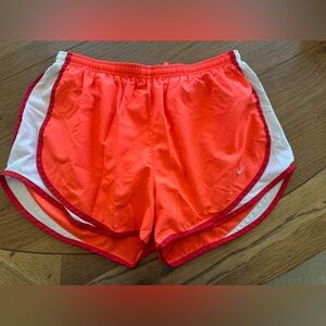 Nike Women's Orange and White Shorts